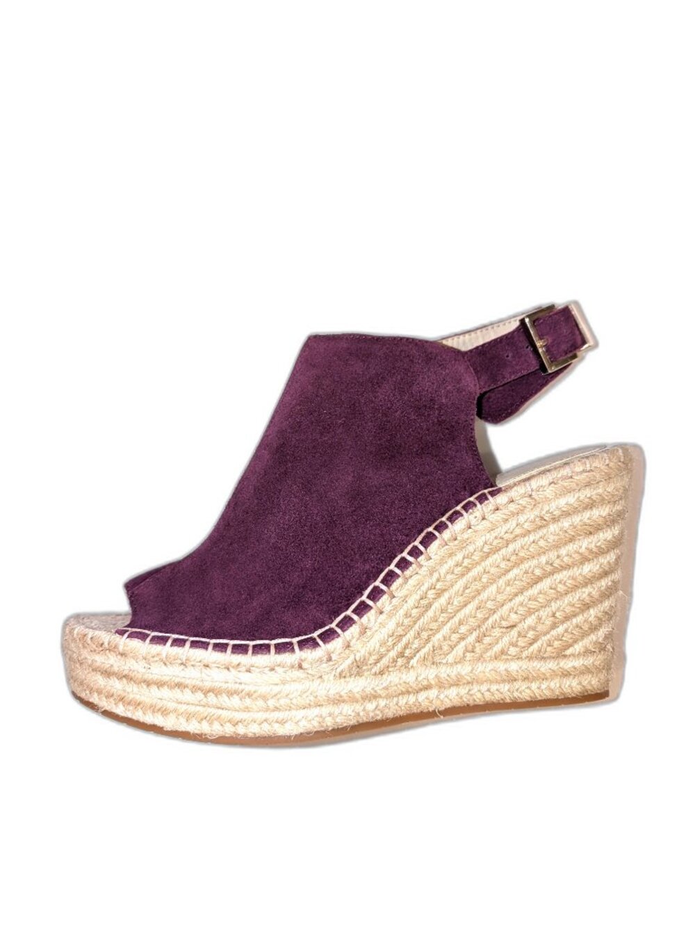 NWOT Kenneth Cole | Olivia Suede Espadrille Wedge Sandals Eggplant Purple Sz 10